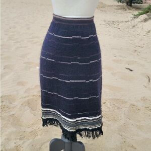 Chanel wool blend skirt - embellished at hem size 48